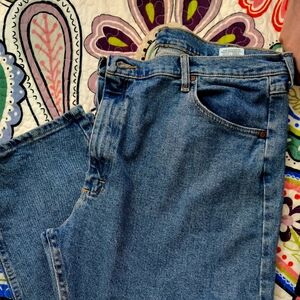 40x32 Wrangler Straight Leg Blue Jeans
